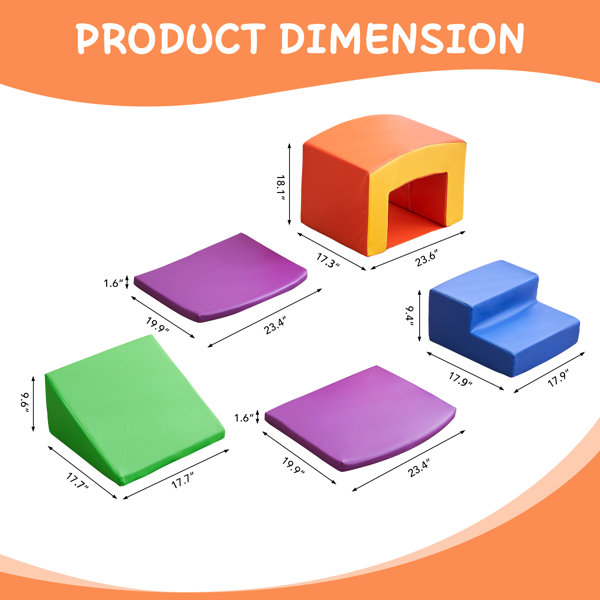 linor Foam Climbing Blocks for Toddlers, 5 Pcs Climbing Toys for